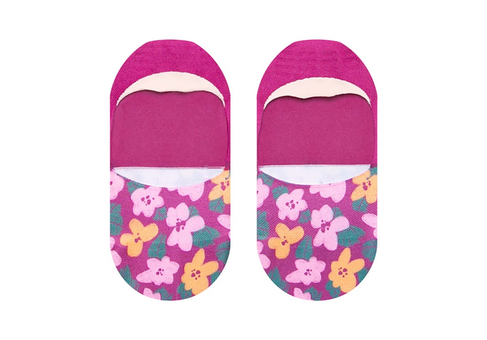 Toms Ultimate No Show Socks Oversized Blooms Fuchsia Blooms