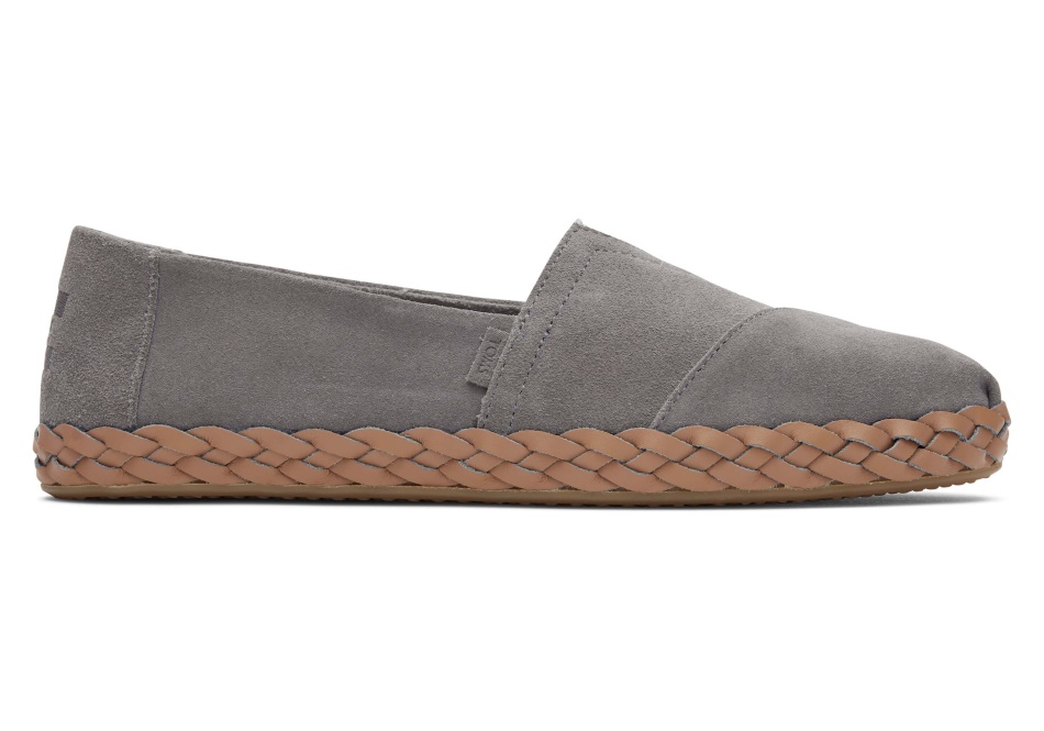 Toms Alpargata Leather Wrap Grey Suede