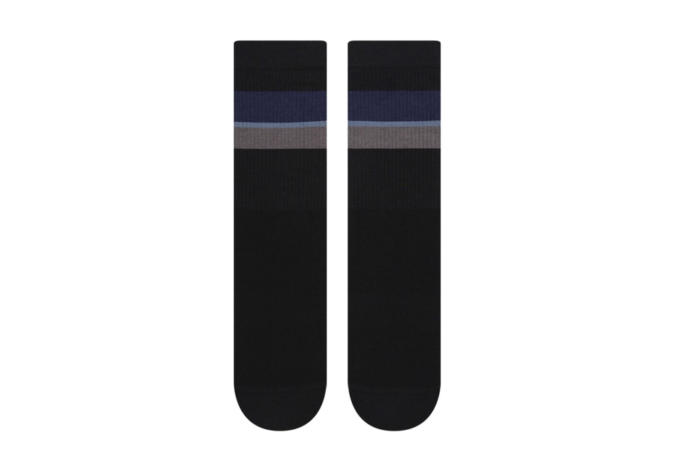 Toms Light Cushioned  Crew  Socks Black Stripes Black Stripe