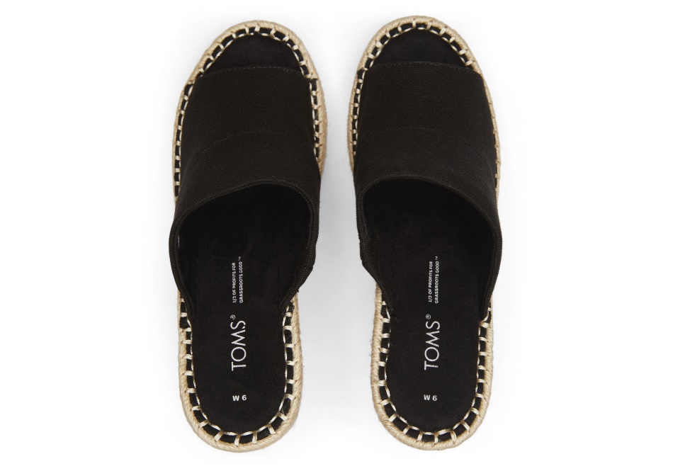 Toms Monica Mule Wedge Heel Black