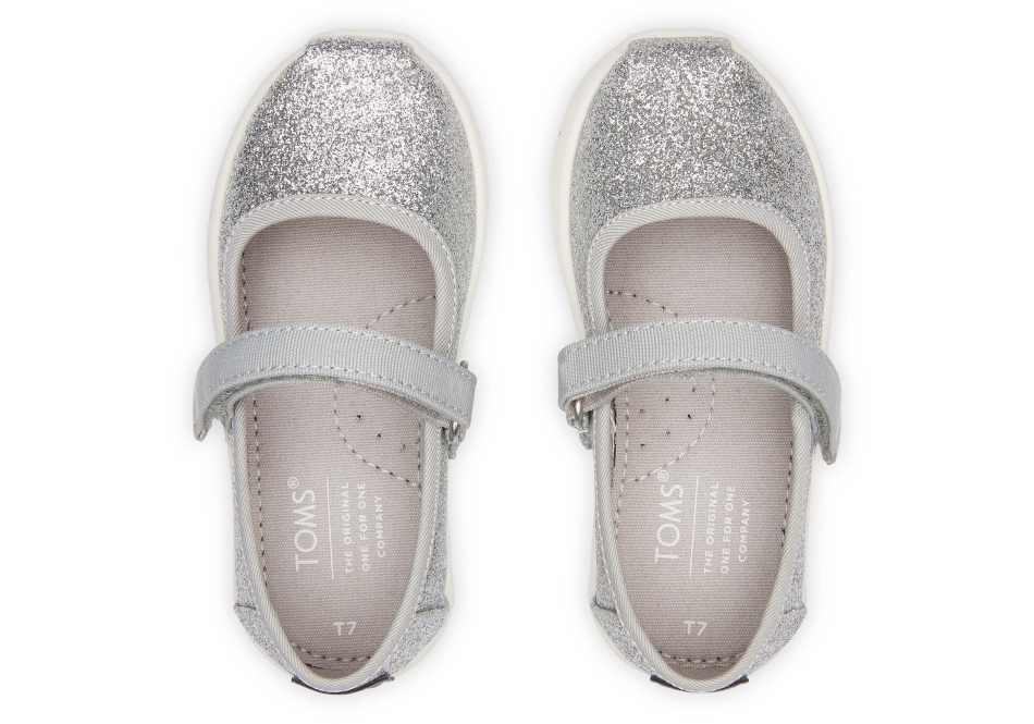 Toms Tiny Mary Jane Silver Iridescent