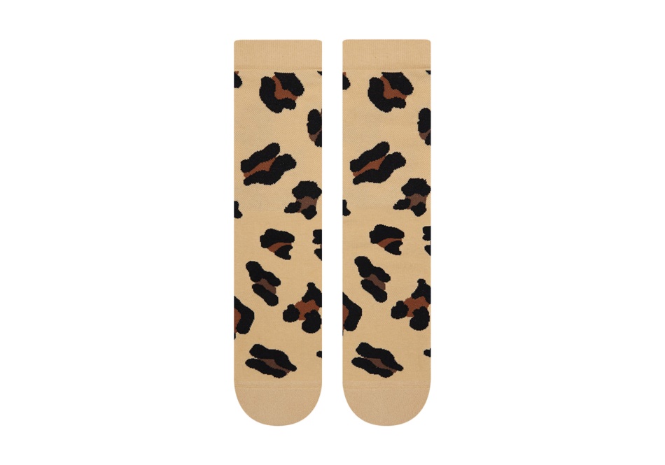 Toms Light Cushioned Crew Socks Leopard Beige Leopard