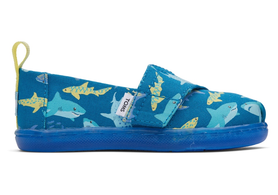 Toms Tiny Alpargata Sharks Deep Blue