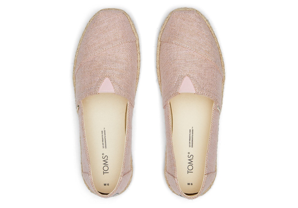 Toms Metallic Espadrille Alpargata Pink