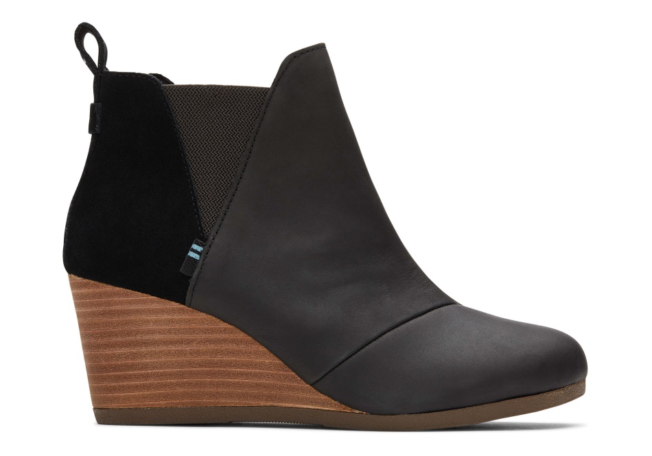 Toms Kelsey Bootie Black Leather