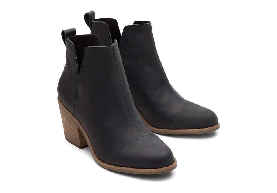 Toms Everly Cutout Bootie Black Leather