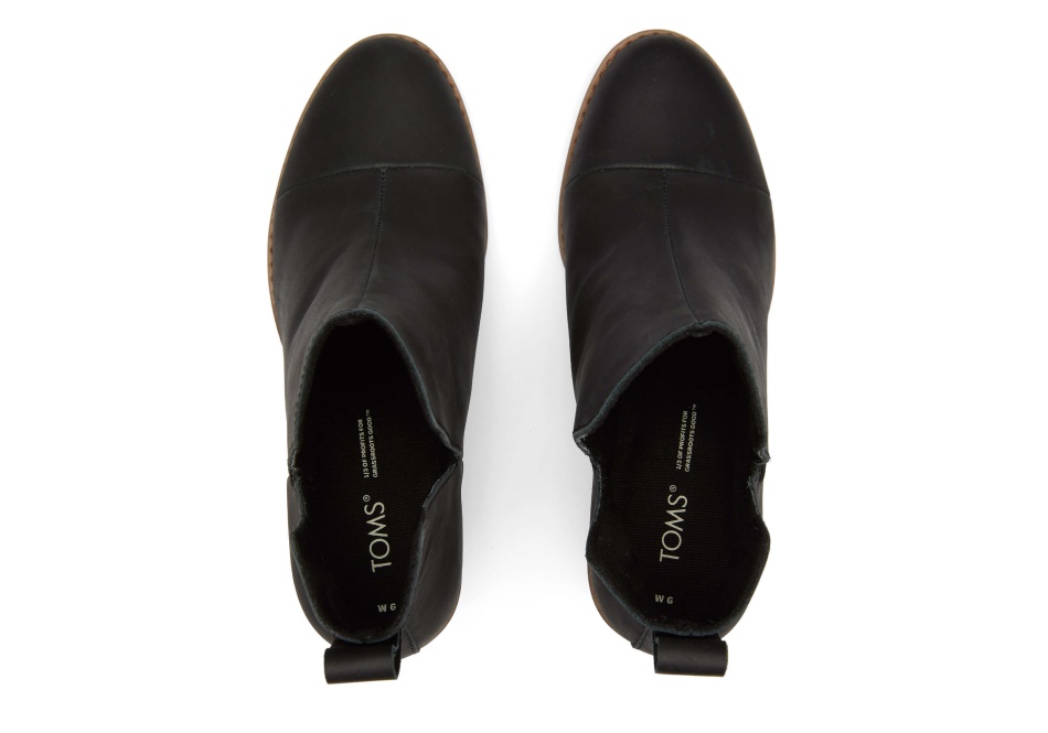 Toms Everly Cutout Bootie Black Leather