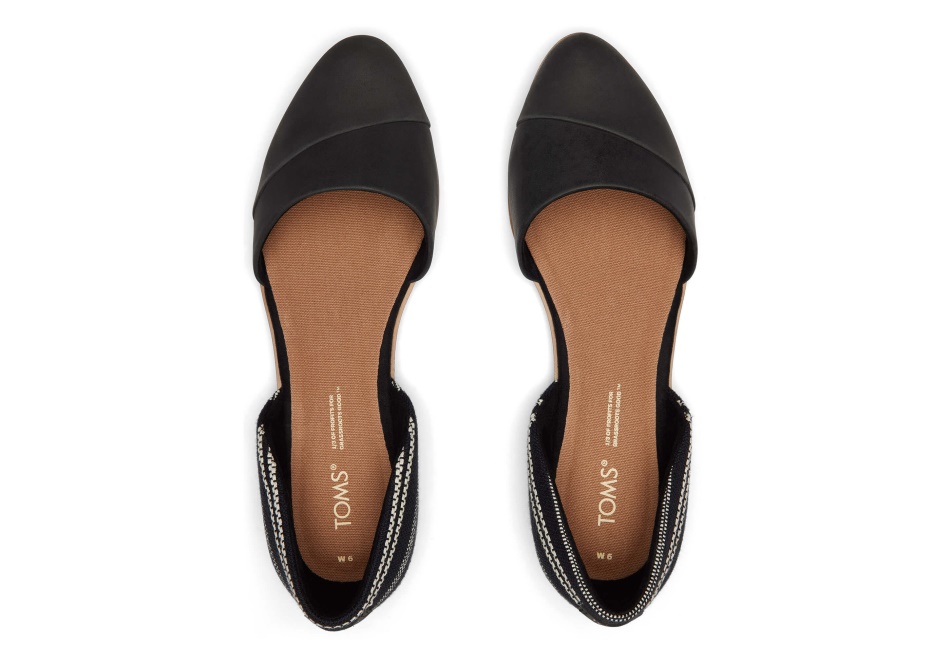 Toms Jutti D'Orsay Flat Black Leather
