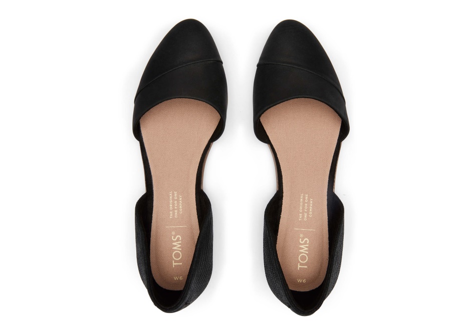 Toms Jutti D'Orsay Flat Black Lizard