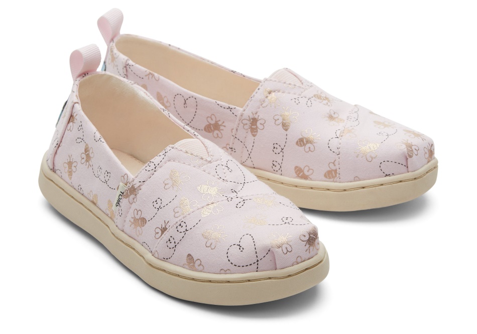 Toms Youth Alpargata Bee Mine Pink Foil
