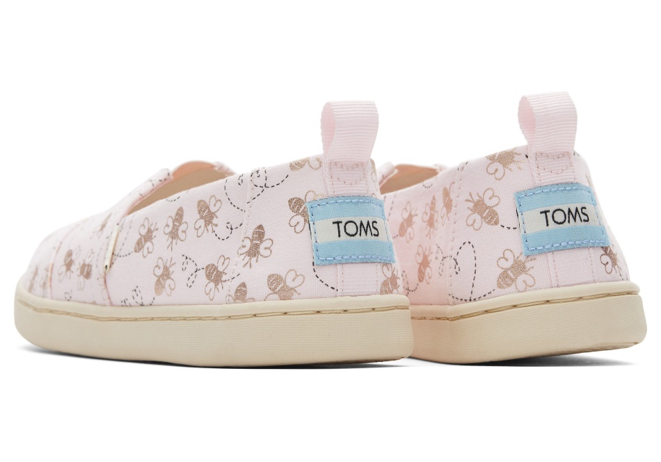 Toms Youth Alpargata Bee Mine Pink Foil