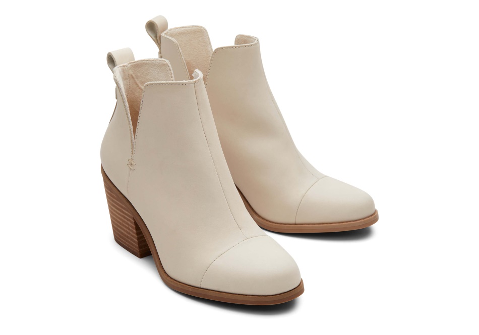 Toms Everly Cutout Bootie Beige Leather
