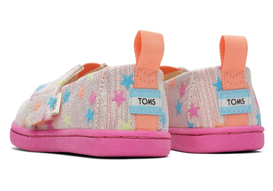 Toms Tiny Alpargata Glimmer Stars Coral Multi