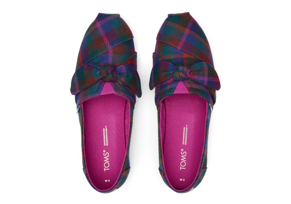 Toms Alpargata Plaid Bow Fuchsia Plaid