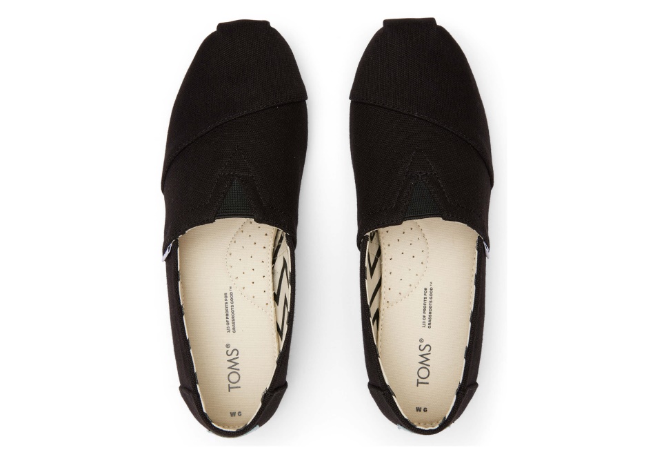 Toms Alpargata Canvas Wide Width Black-Black Wide