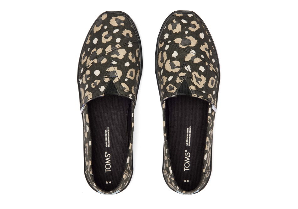 Toms Alpargata Cupsole Slip On Black Leopard